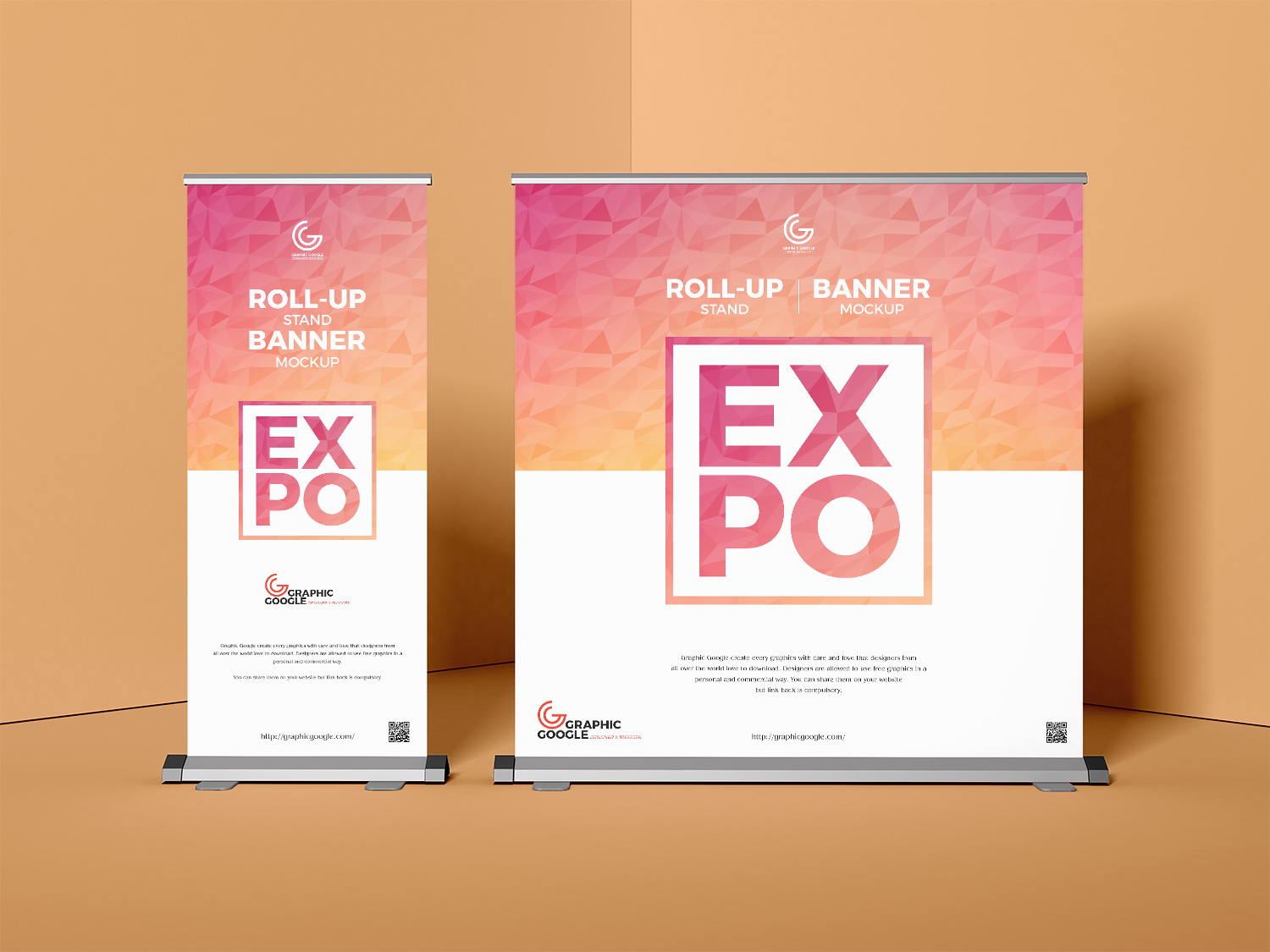 Free Expo Roll-Up Stand Banner Mockup