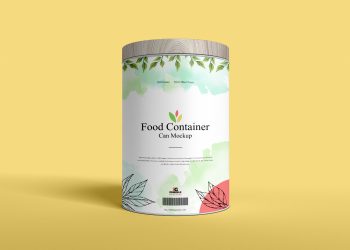 Free Food Container Can Mockup