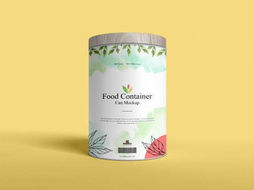 Free Food Container Can Mockup