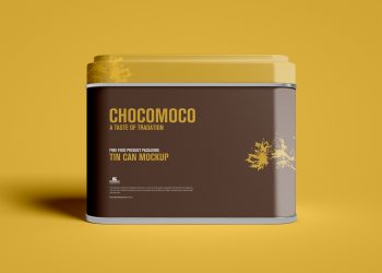 Free Food Product Packaging Tin Can Mockup