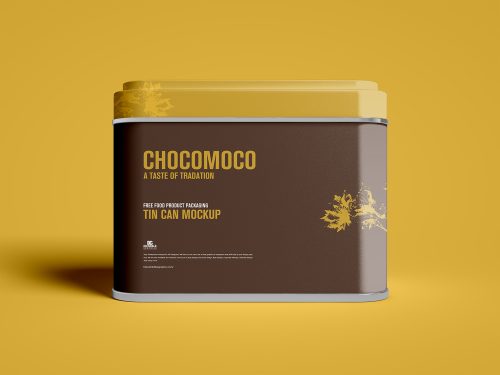 Free Food Product Packaging Tin Can Mockup