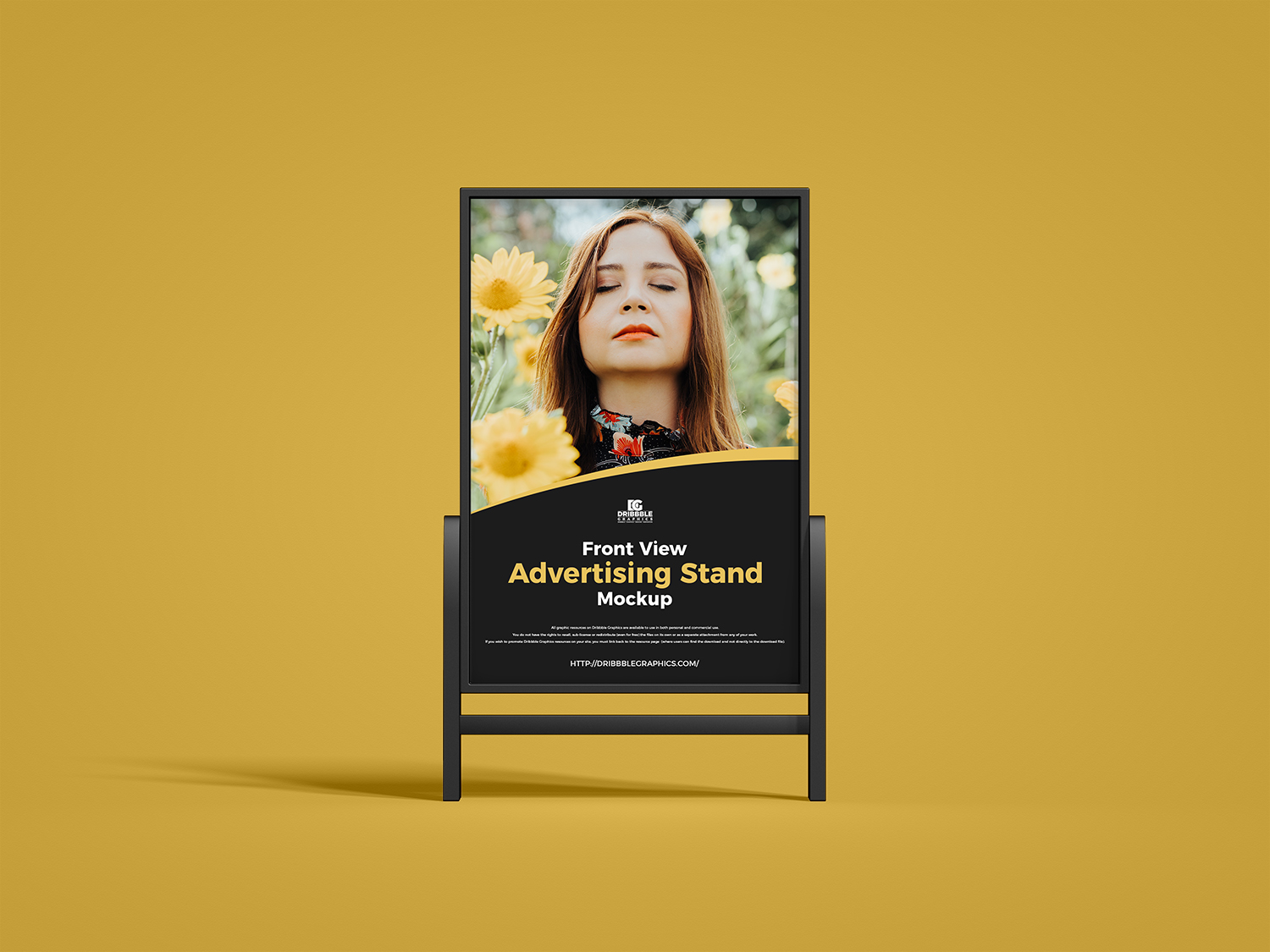 Free Front View Advertising Stand Mockup