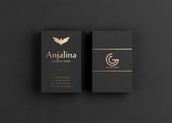 Free Gold Foil Business Card Mockup