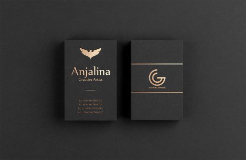 Free Gold Foil Business Card Mockup