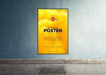 Free Indoor Hanging Poster Mockup