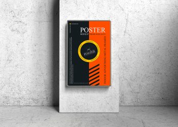 Free Indoor Metal Framed Poster Mockup