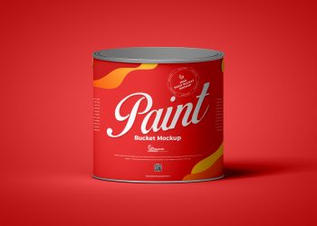 Free Modern Packaging Paint Bucket Mockup