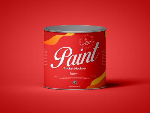 Free Modern Packaging Paint Bucket Mockup