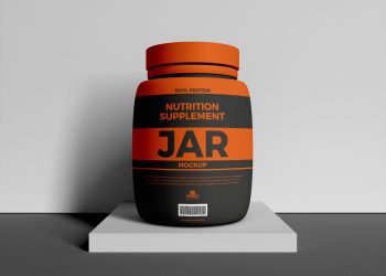 Free Nutrition Supplement Jar Mockup