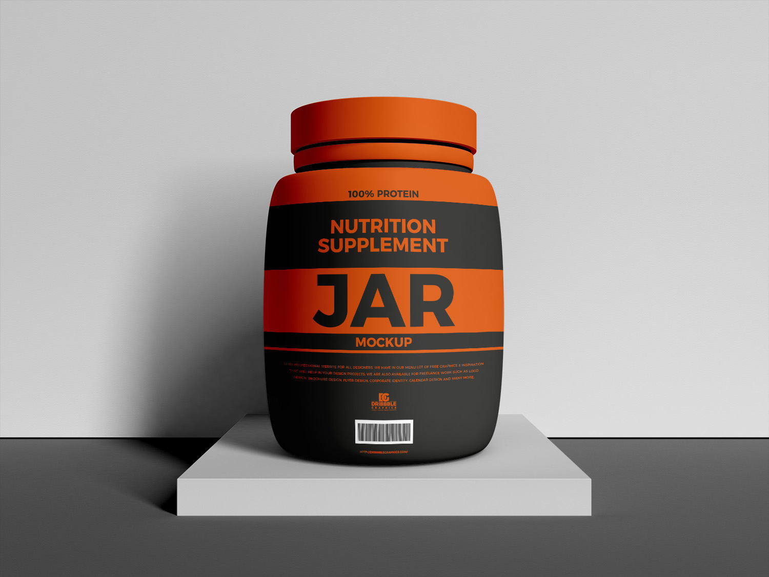 Free Nutrition Supplement Jar Mockup