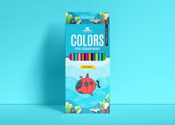 Free Pencil Colors Packaging Mockup