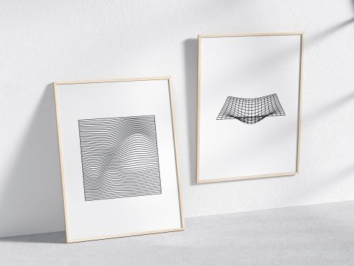 Free Realistic Wood Frame Poster Mockup