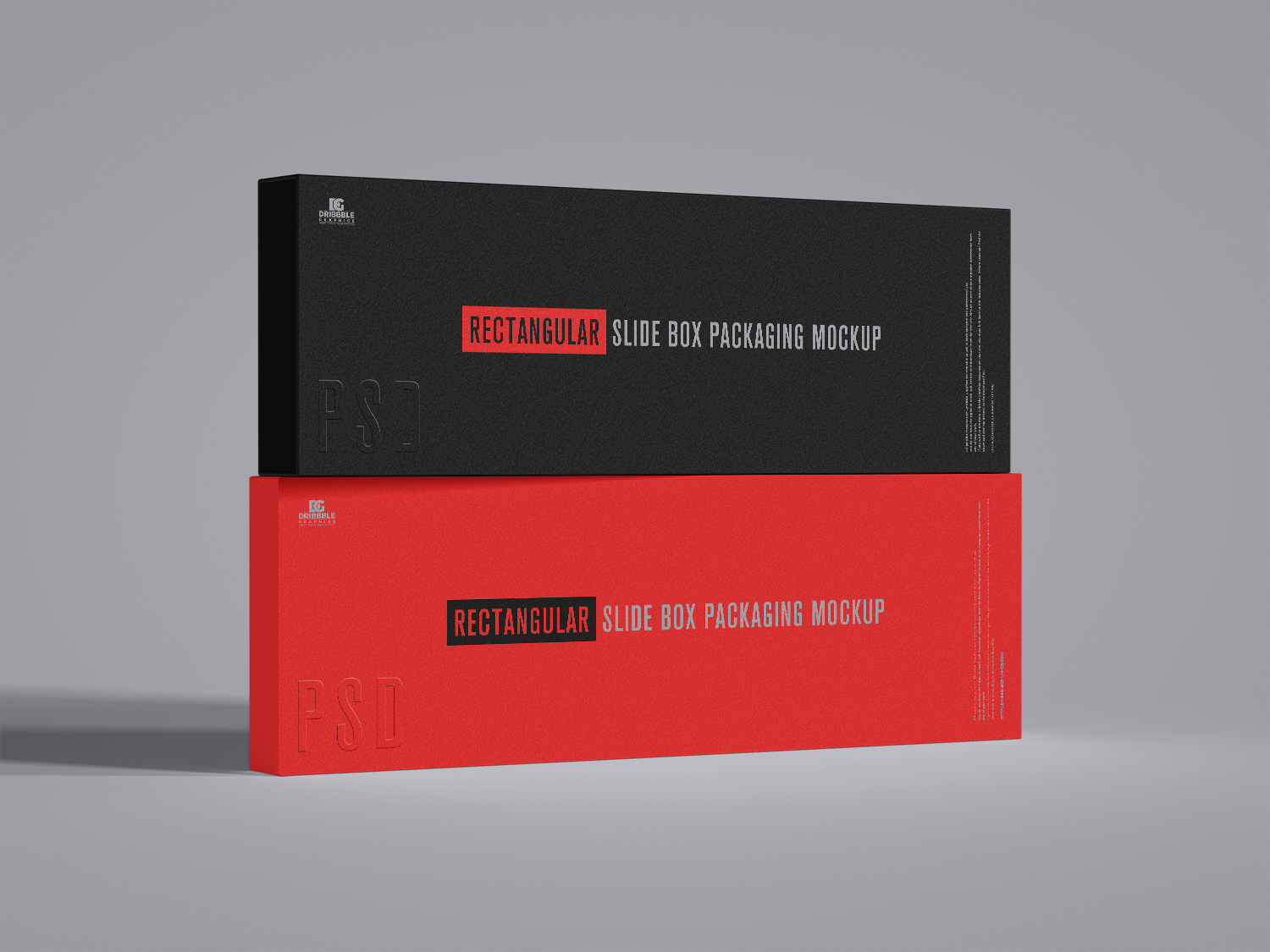 Free Rectangular Slide Box Packaging Mockup