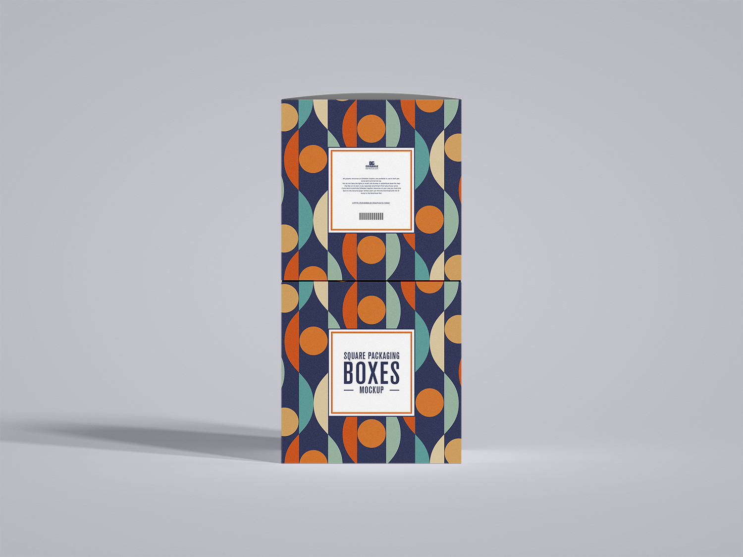 Free Square Packaging Boxes Mockup