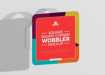 Free Square Round Corner Wobbler Mockup