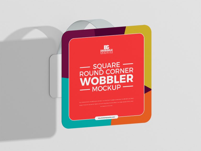 Square Round Free Square Round Corner Wobbler Mockup | Free Mockup World