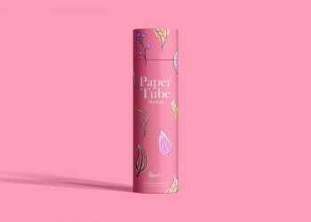 Free Stand Up Paper Tube Mockup