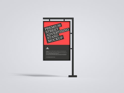 Free Street Advertising Stand Mockup