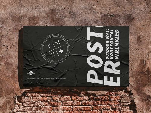 Free Street Wall Horizontal Poster Mockup