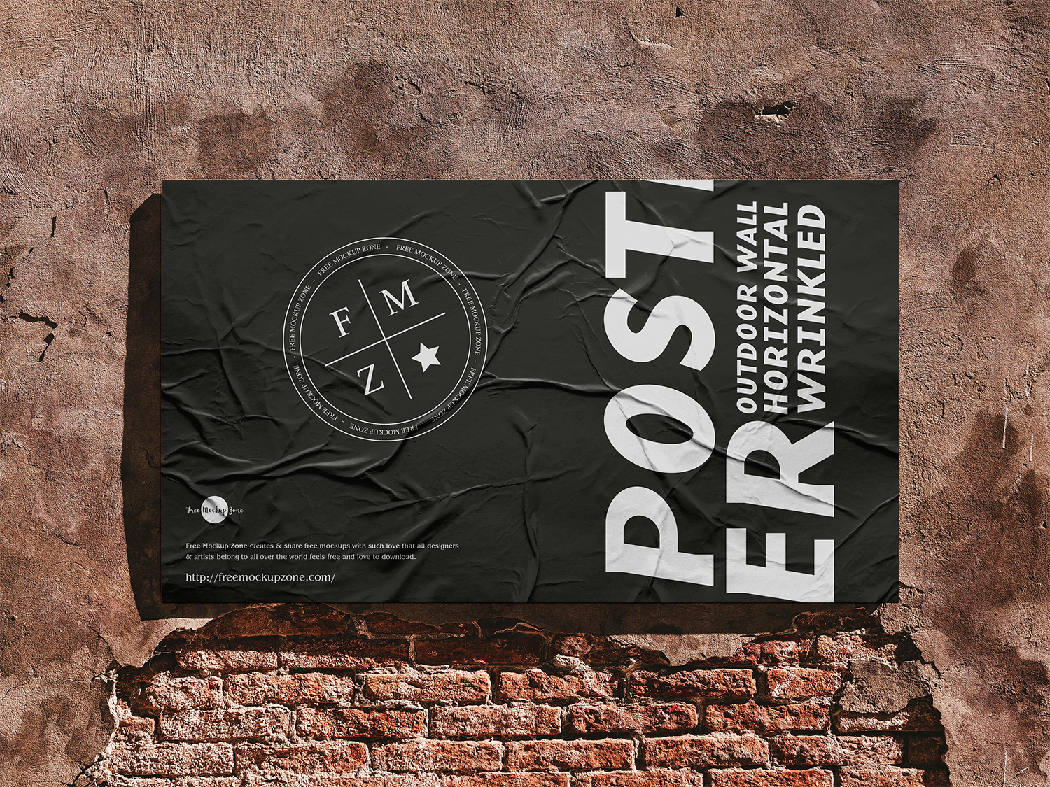 Free Street Wall Horizontal Poster Mockup