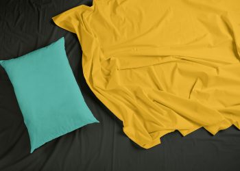 Free Textile Bedding Sheets & Pillow Mockup