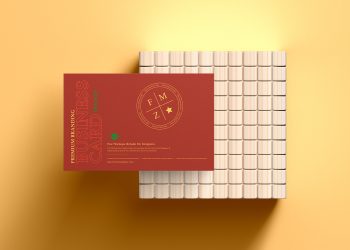 Free Top View Branding Business Card Mockup