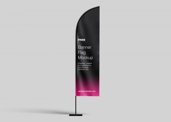 Free Banner Flag Mockup