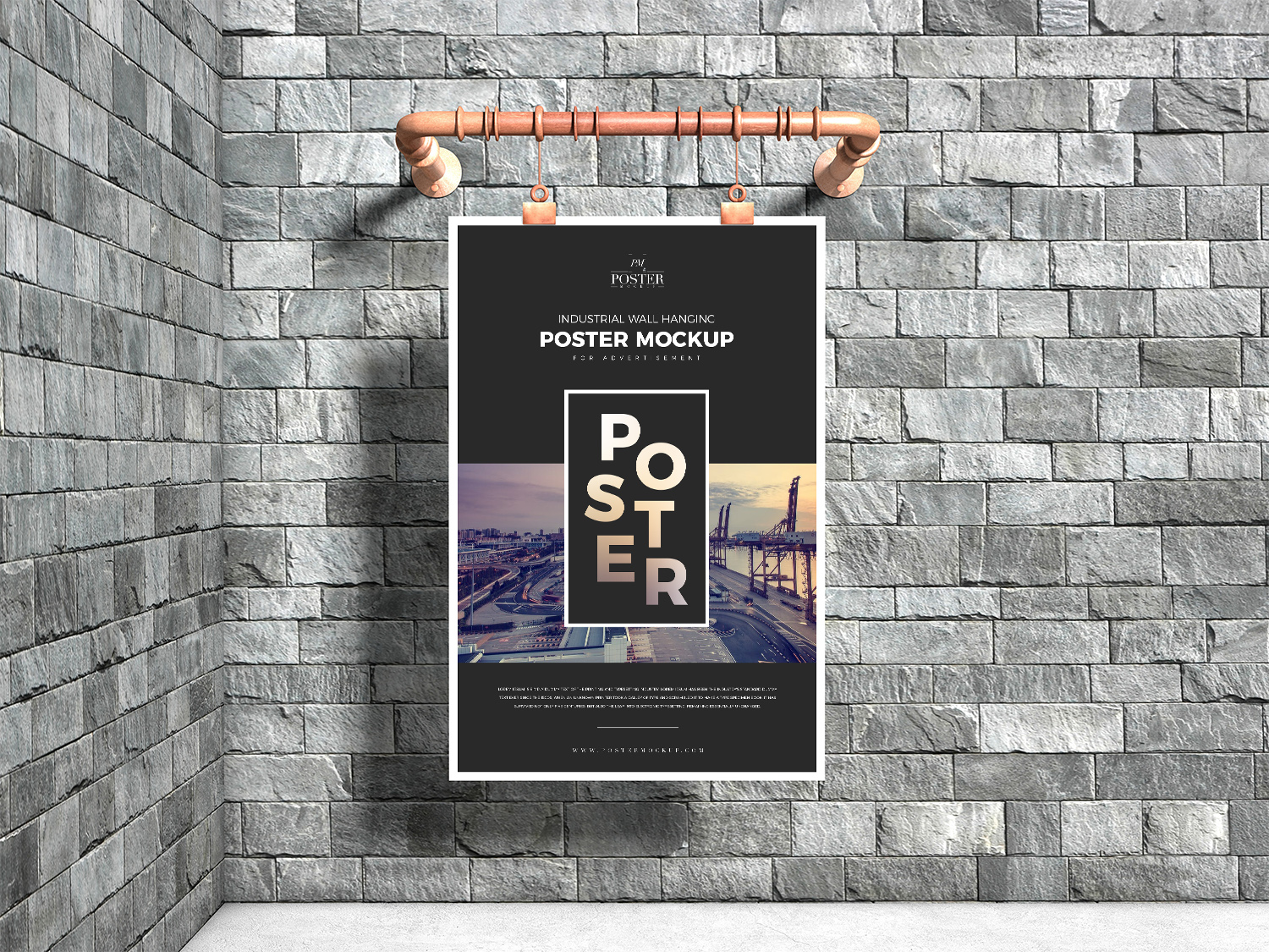 Industrial Advertising Poster Free Mockup