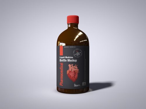 Pharmaceutical Syrup Bottle Free Mockup