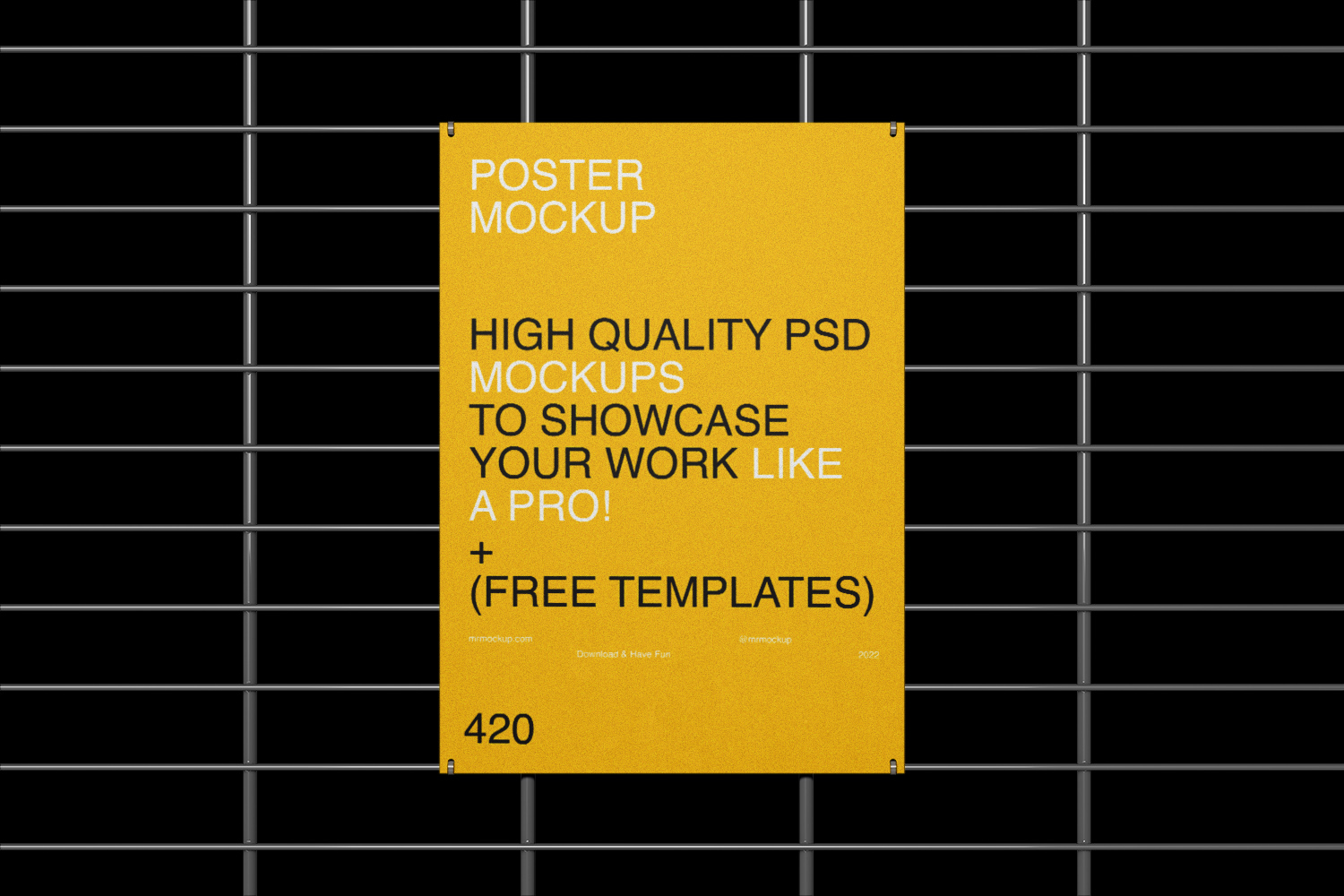 Poster with Grille Mockup