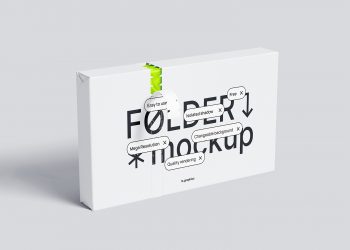 Standing Folder Free Mockup with Perforation