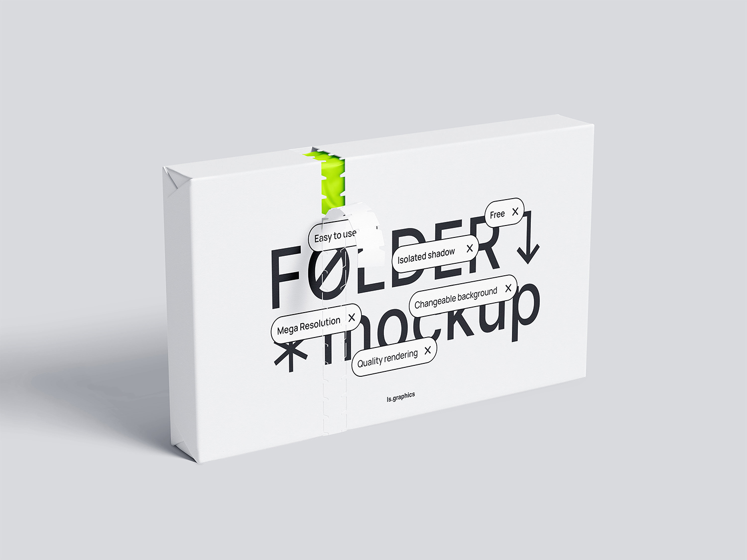 Standing Folder Free Mockup with Perforation