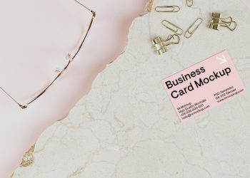 Business Card on Marmur Free Mockup