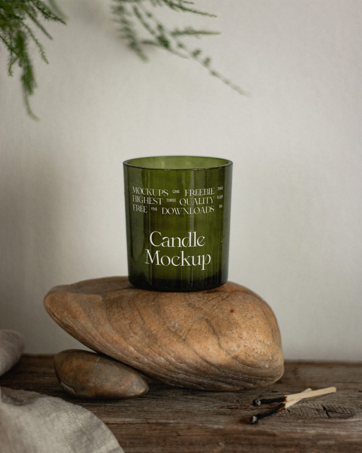 Candle on Stone Free Mockup