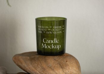 Candle on Stone Free Mockup