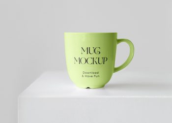 Ceramic Mug on Cube Free Mockup