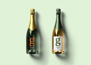 Champagne Bottle Free Mockup