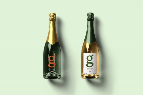 Champagne Bottle Free Mockup