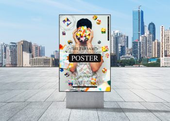 City Advertisement Modern Poster Free Mockup