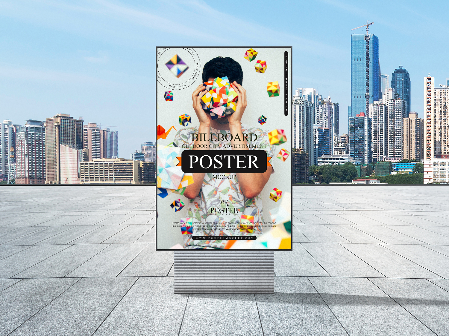 City Advertisement Modern Poster Free Mockup