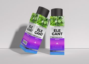 Elegant Body Wash Bottle Mockup