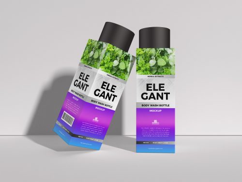 Elegant Body Wash Bottle Mockup