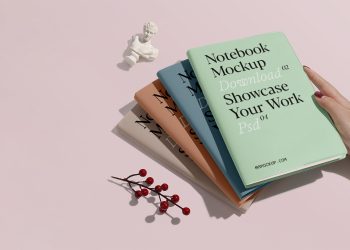 Four Notebooks Free Mockup