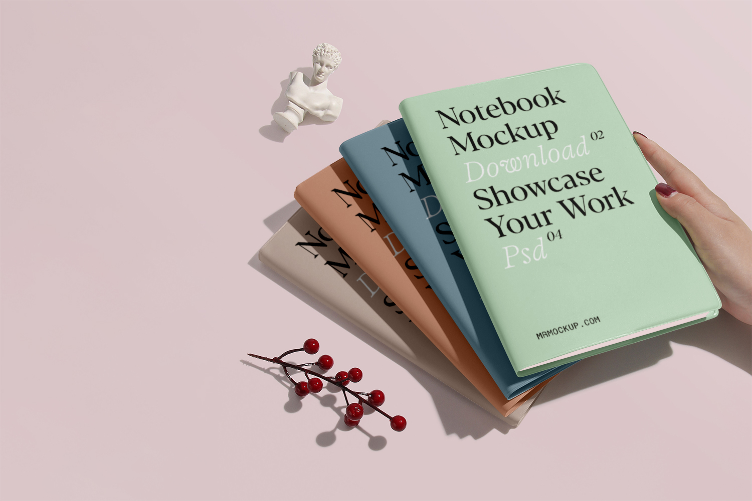 Four Notebooks Free Mockup