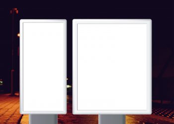 Free Booth Street Banner for Advertisement Mockup