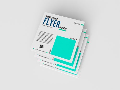 Free Brand Square Flyer Mockup