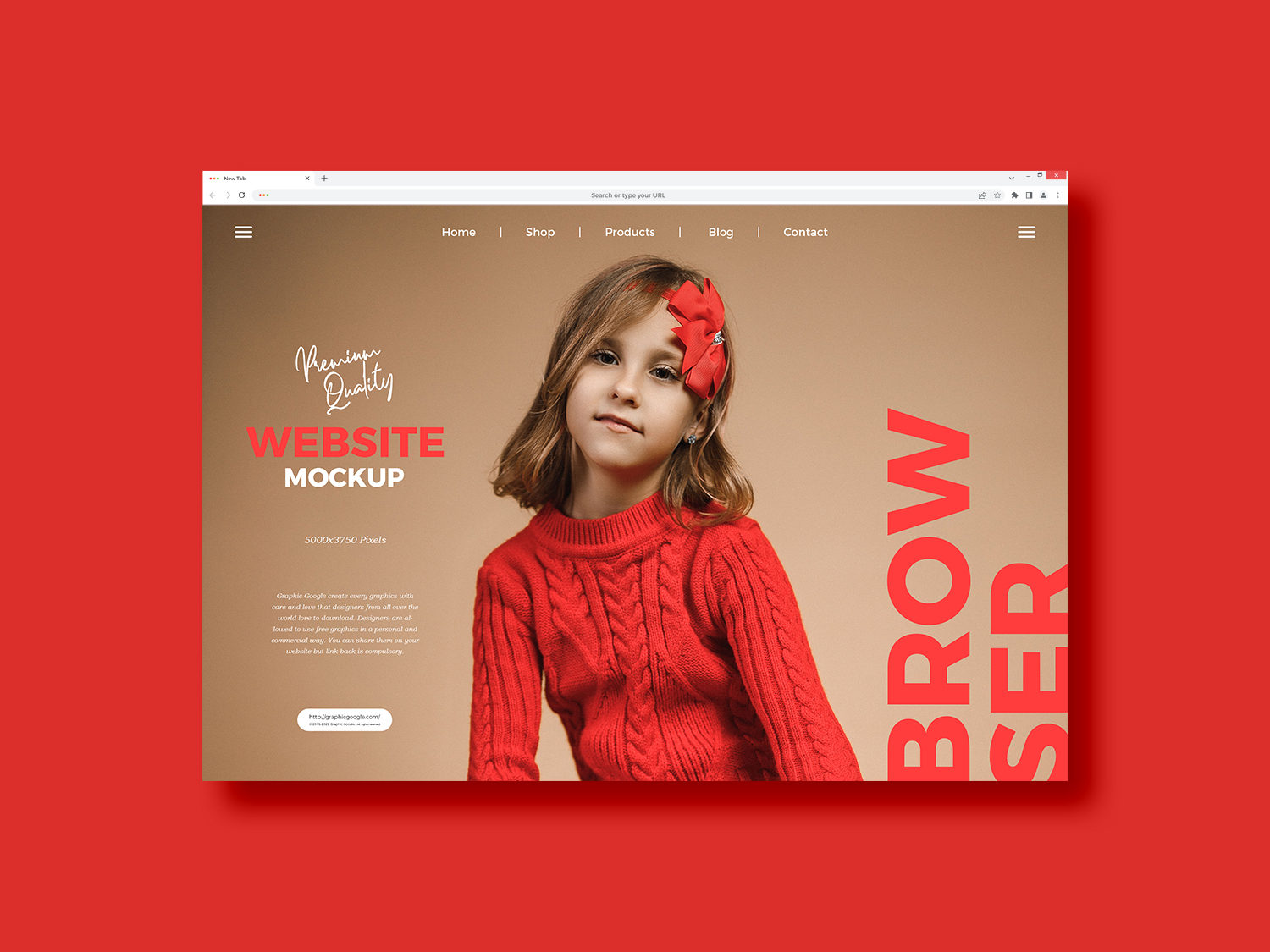 Free Browser Website Mockup