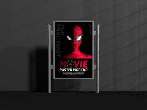 Free Display Movie Poster Mockup