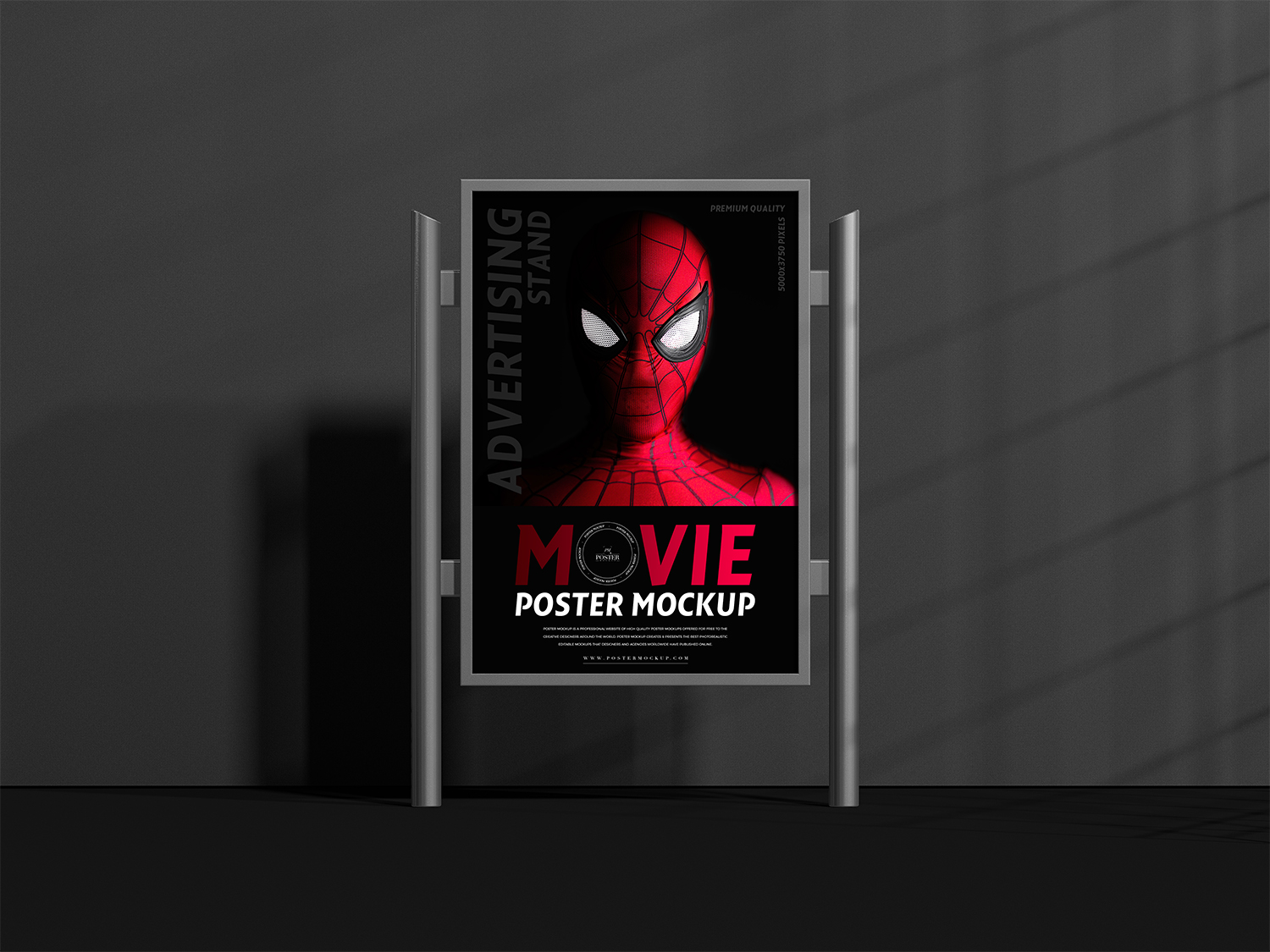 Free Display Movie Poster Mockup