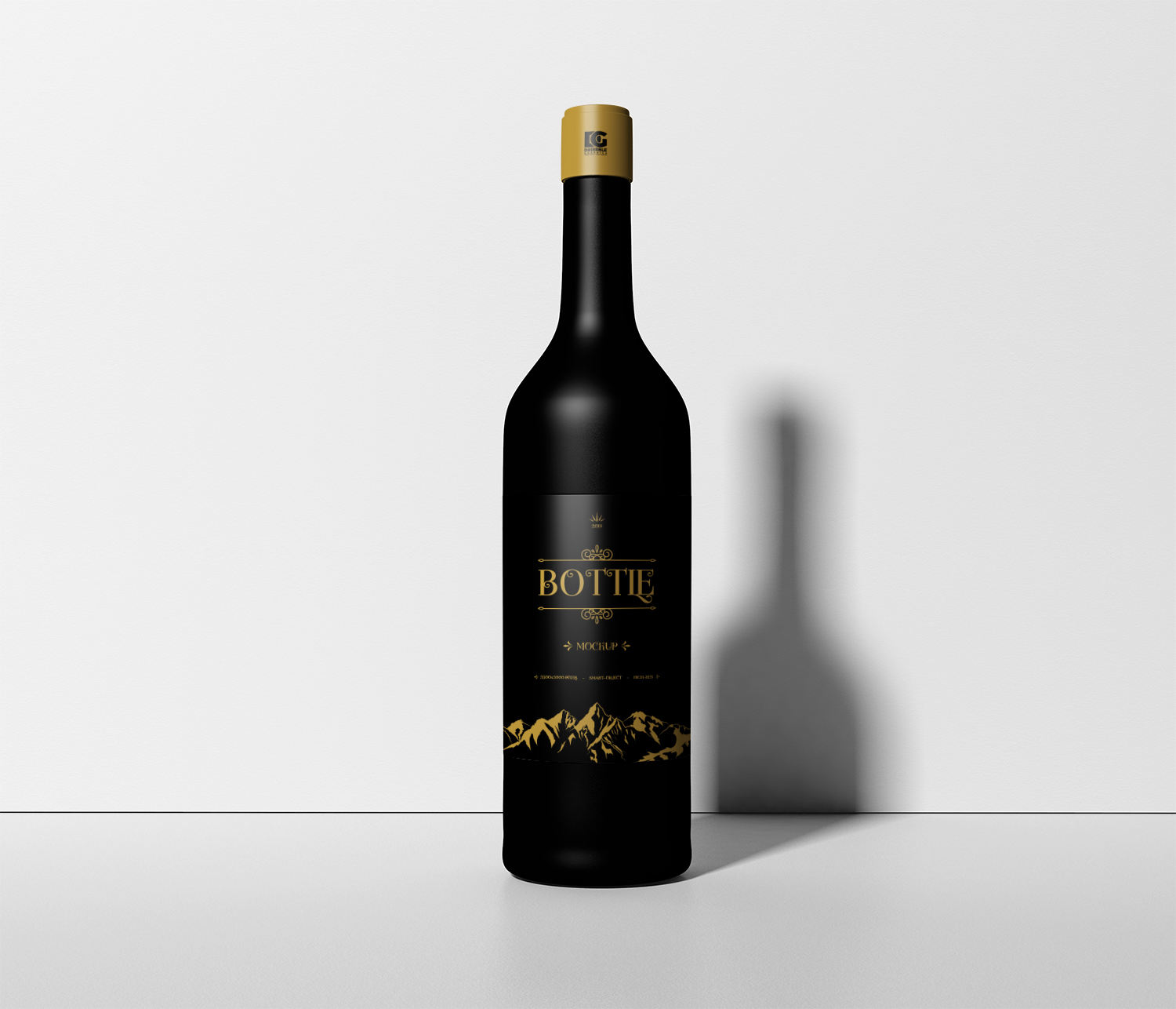 Free Label Bottle Mockup